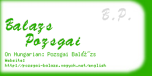 balazs pozsgai business card